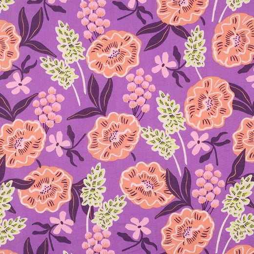 Baumwolle Popeline Fresh Flowers violett Nerida Hansen