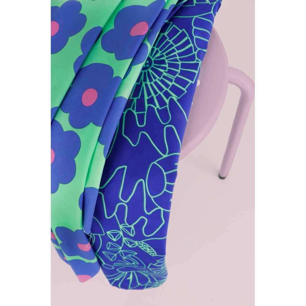 Baumwolle Popeline BIG FLOWER Nerida Hansen lime