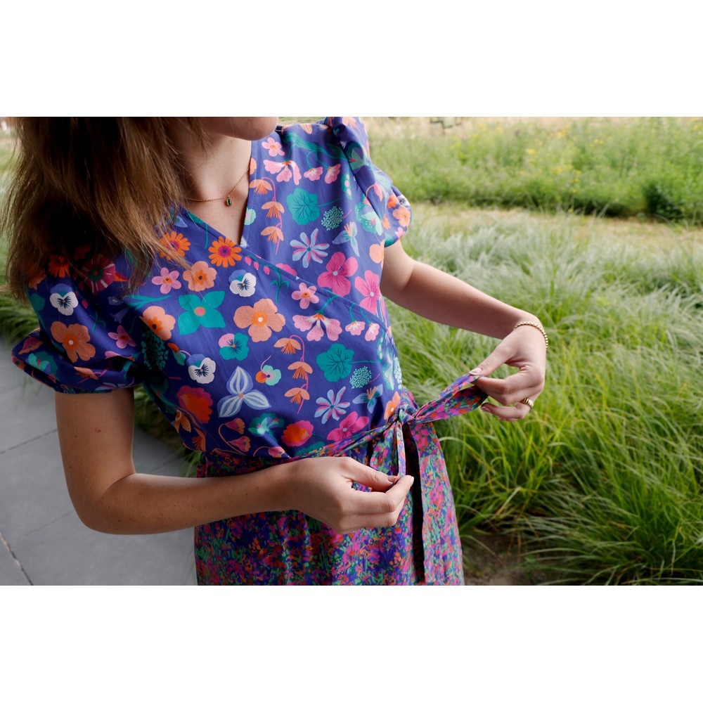 Baumwolle Popeline digital MEADOW FLOWER Nerida Hansen pink