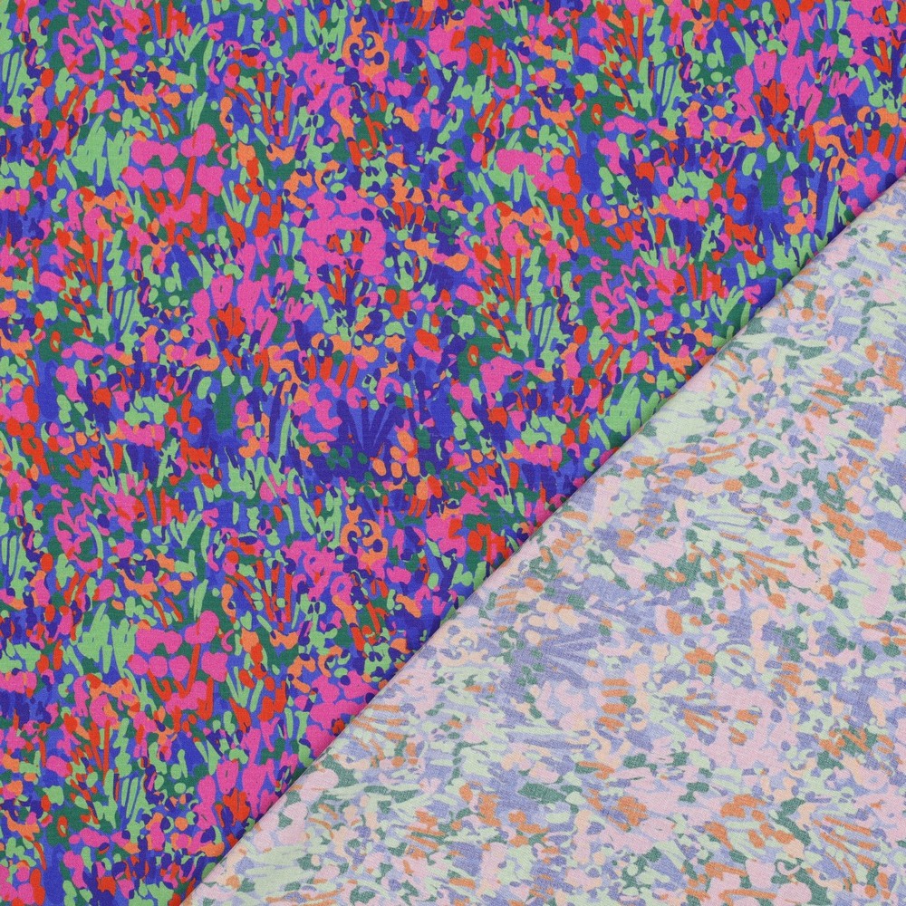 Viskose Lenzing Ecovero digital COLORFUL GARDEN Nerida Hansen blau