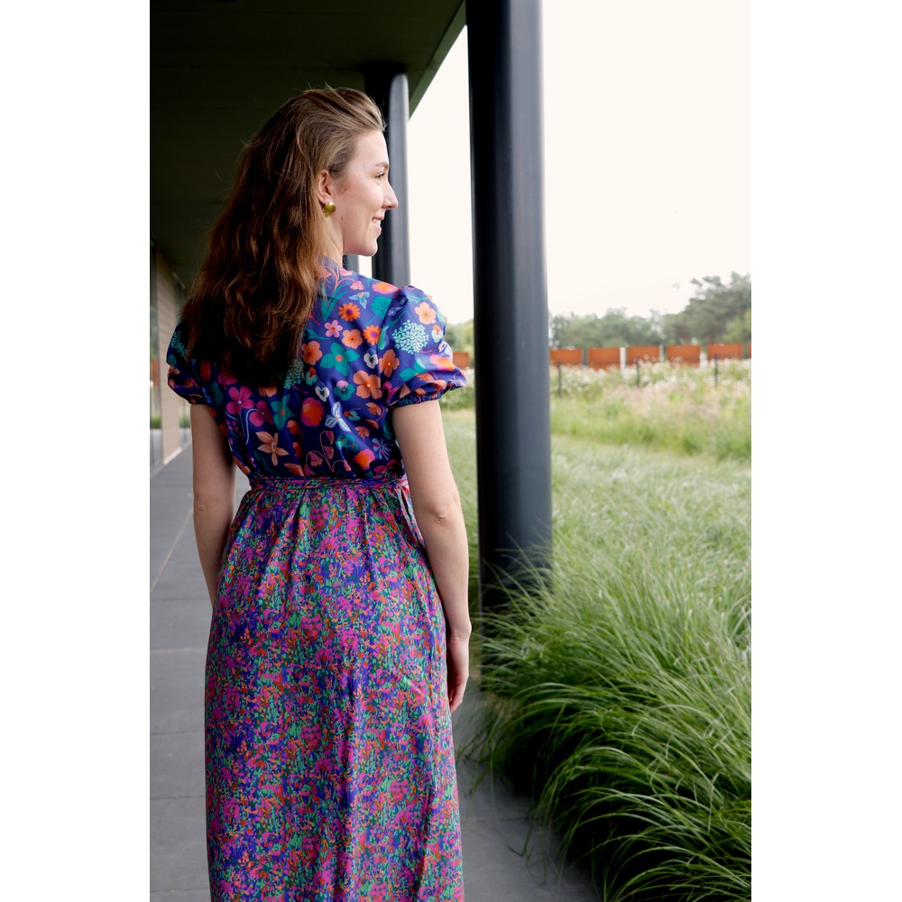 Viskose Lenzing Ecovero digital COLORFUL GARDEN Nerida Hansen blau