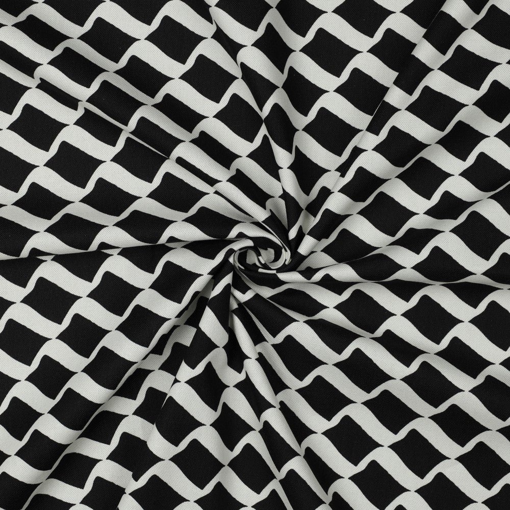 Canvas Abstract Wellen schwarz weiß