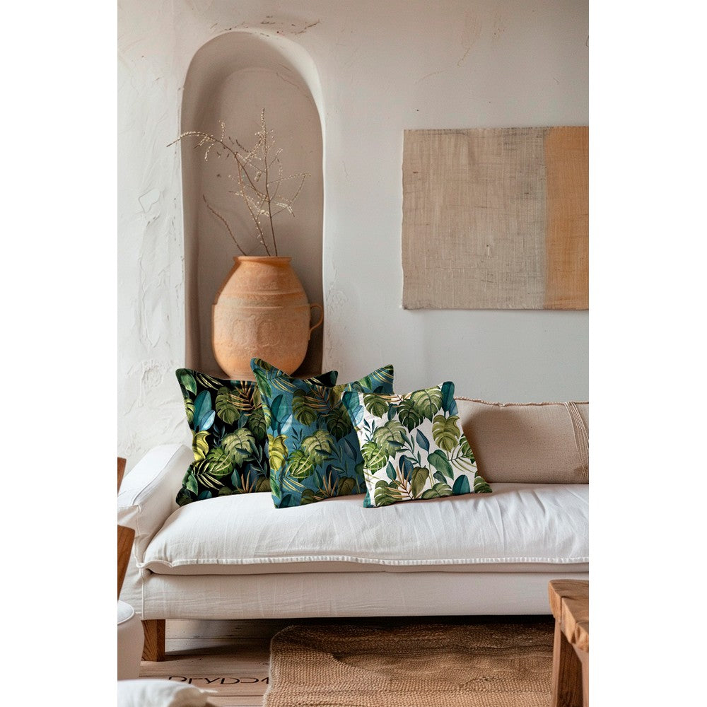 Canvas digital Tropical Leaves schwarz