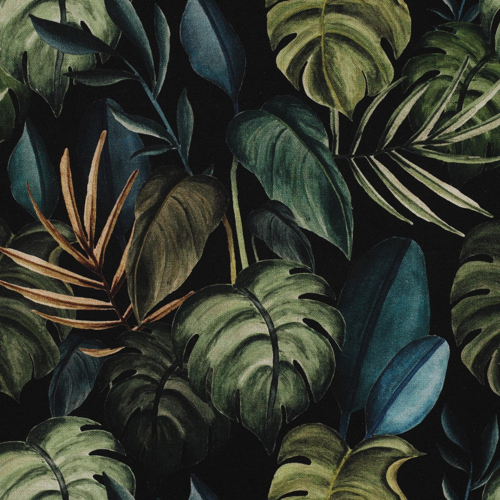 Canvas digital Tropical Leaves schwarz