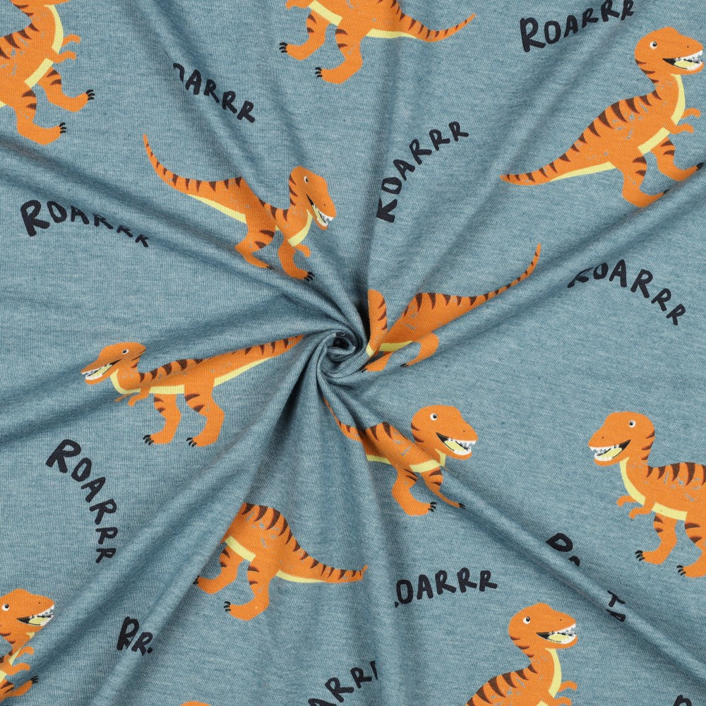 Jersey Dinosaurier blau melange