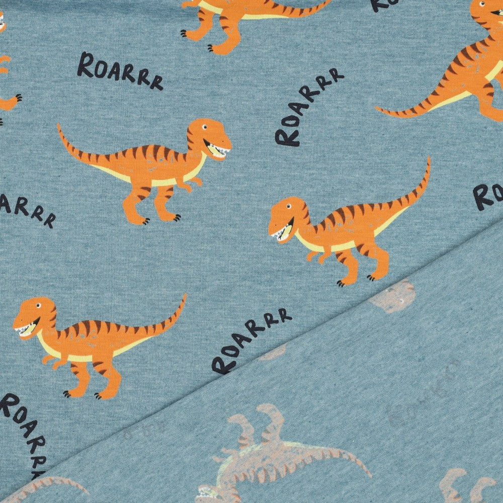 Jersey Dinosaurier blau melange