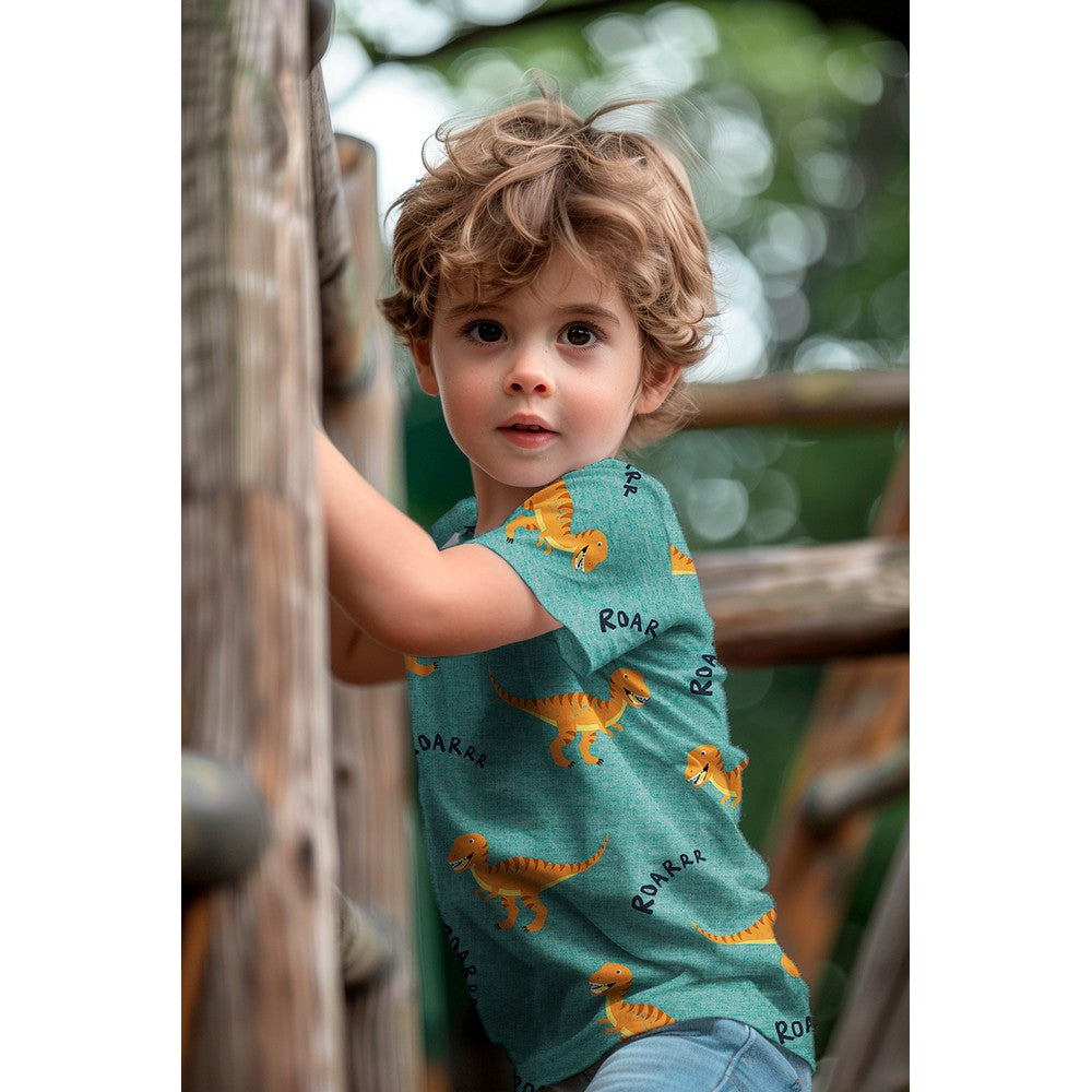 Jersey Dinosaurier blau melange