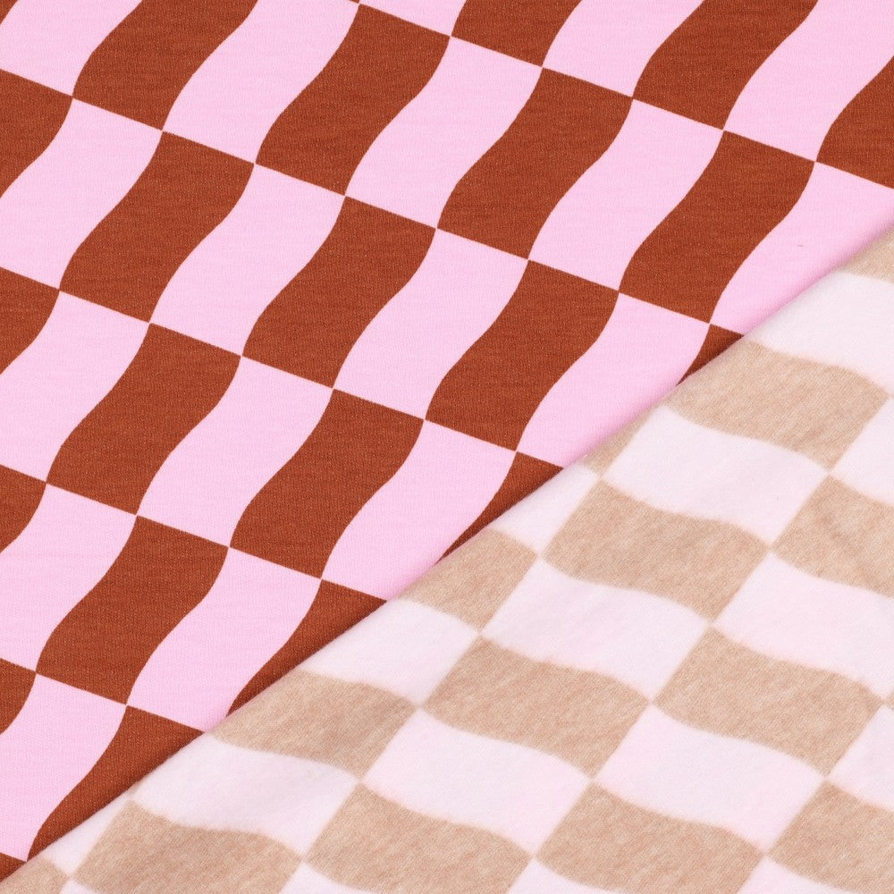 Sweat Soft Check rosa kupfer