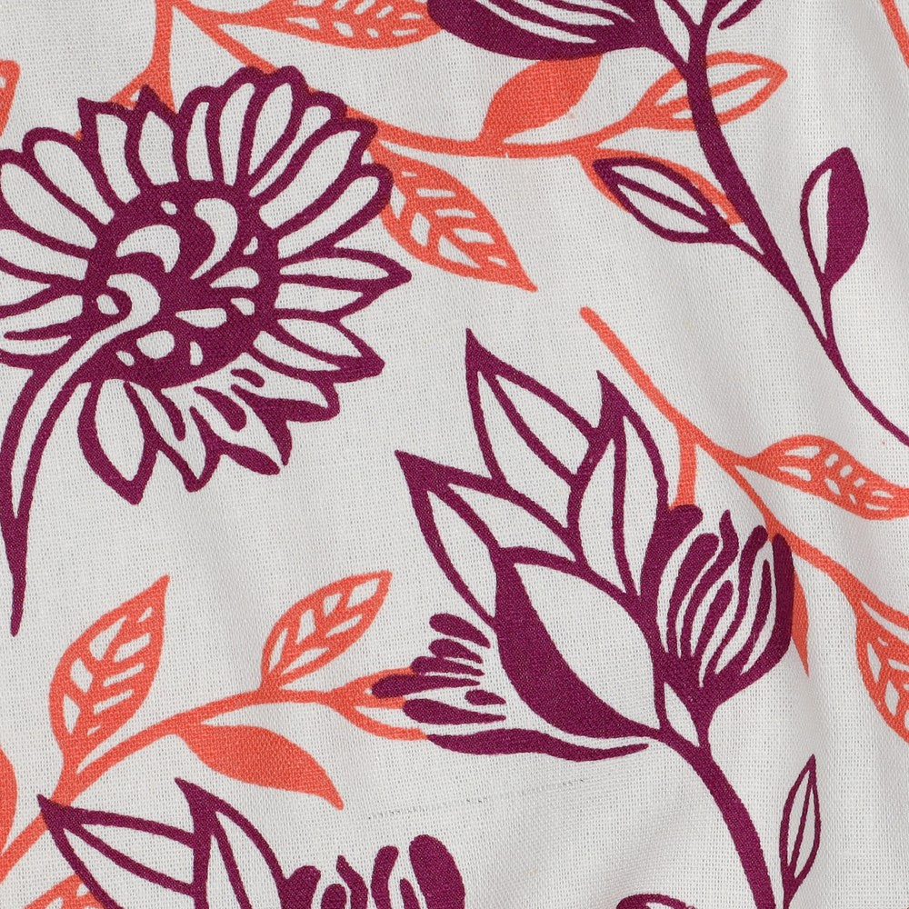 Leinen Viskose Flowers purple natural