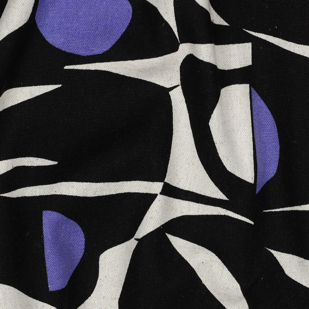 Leinen Viskose Abstract schwarz purple