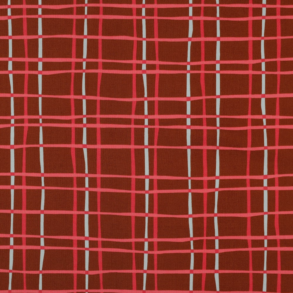 Baumwolle Flowers & Checks Karo caramel