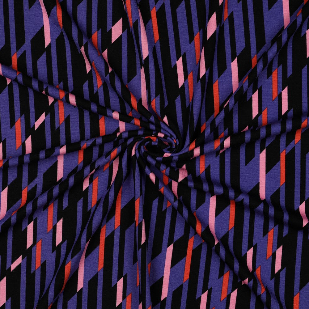 Punta di Roma Abstract Streifen schwarz lila