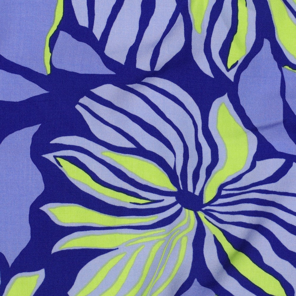 Viskose Lenzing Ecovero Flowers cobalt lime