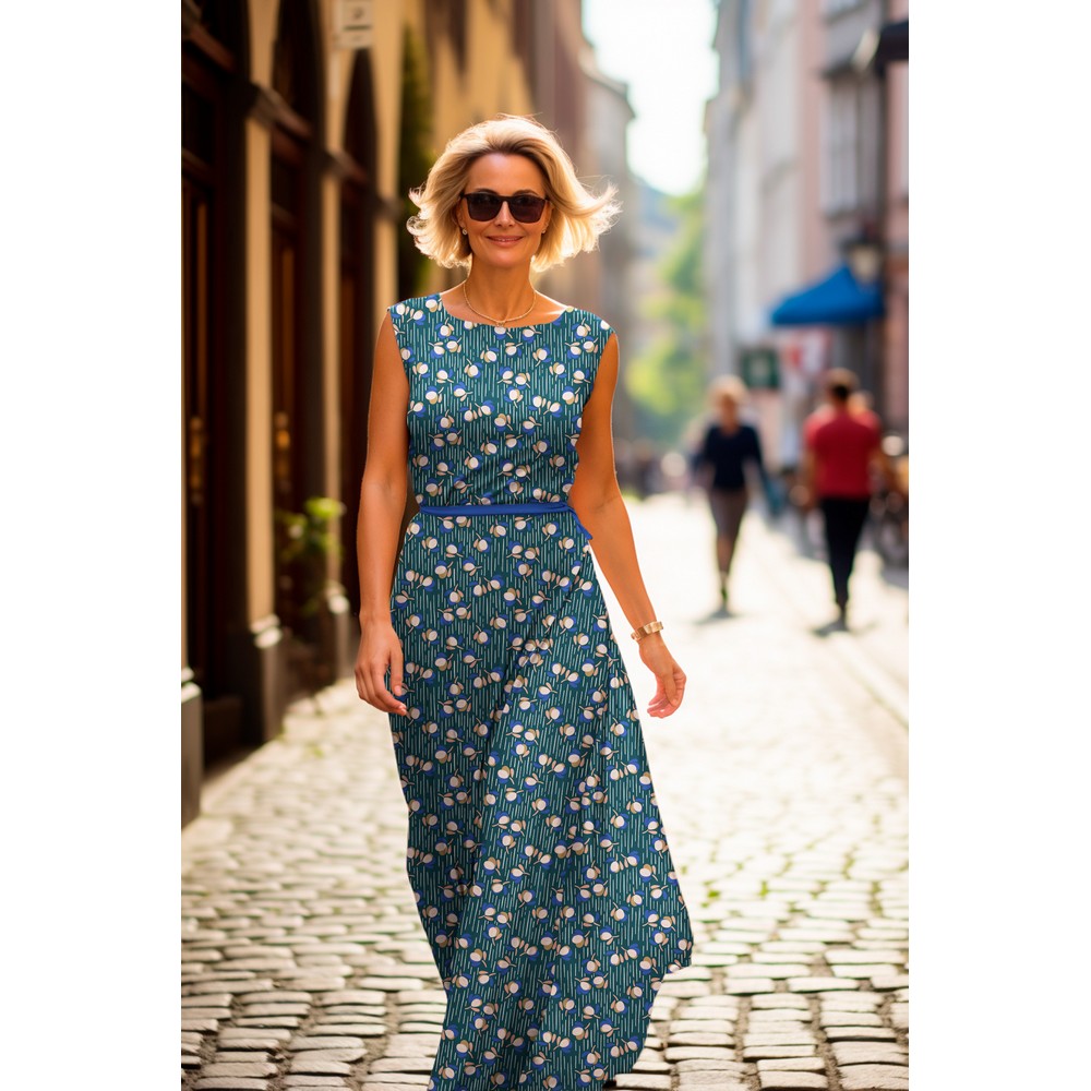 Viskose Bluse Foil Flowers cobaltblau