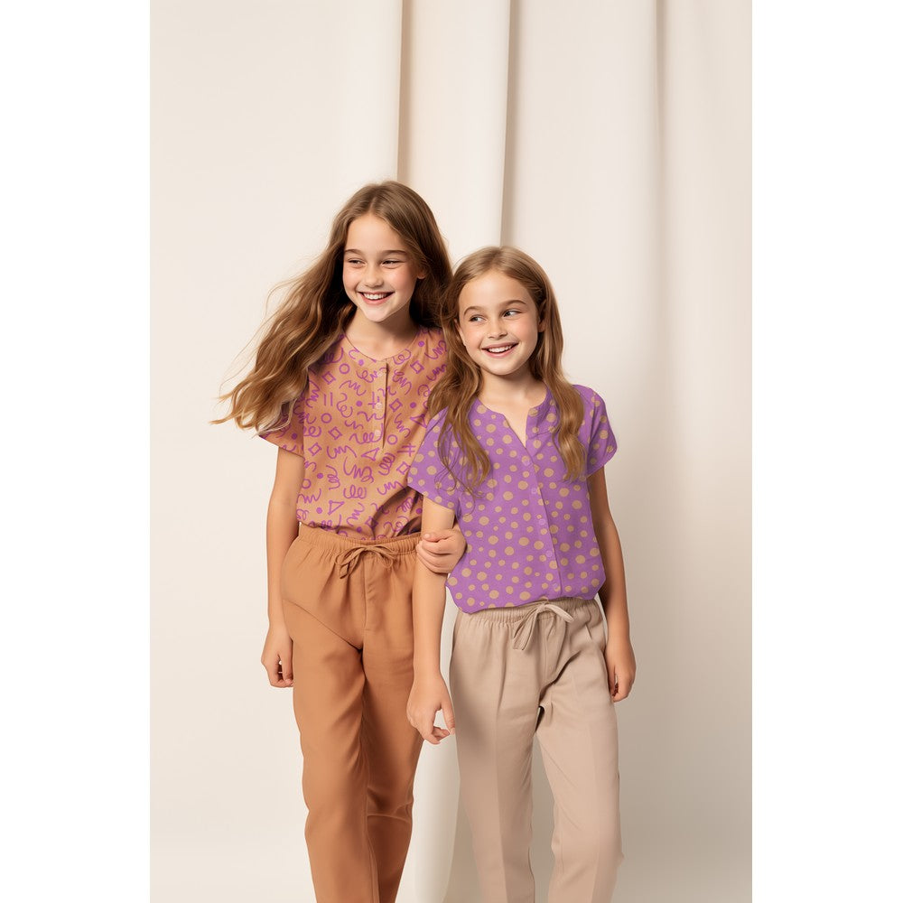 Baumwolle Geometrics Punkte unregelmäßig orange beere