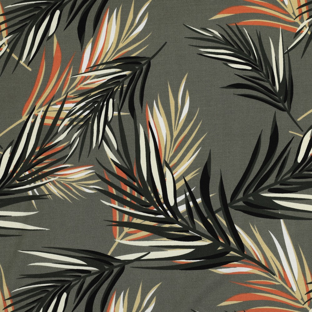 Viskose Bluse stretch digital Blätter grün