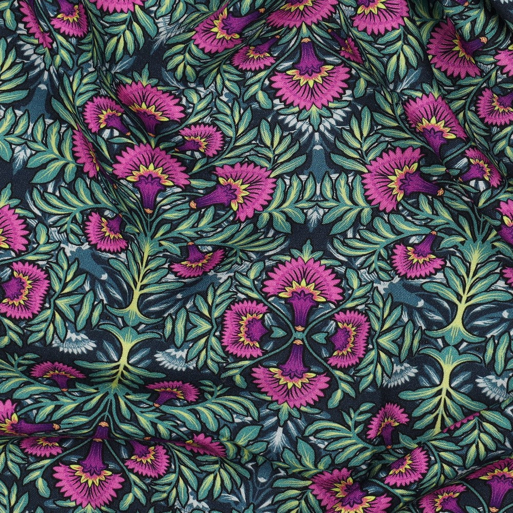 Viskose Bluse digital Flowers navy