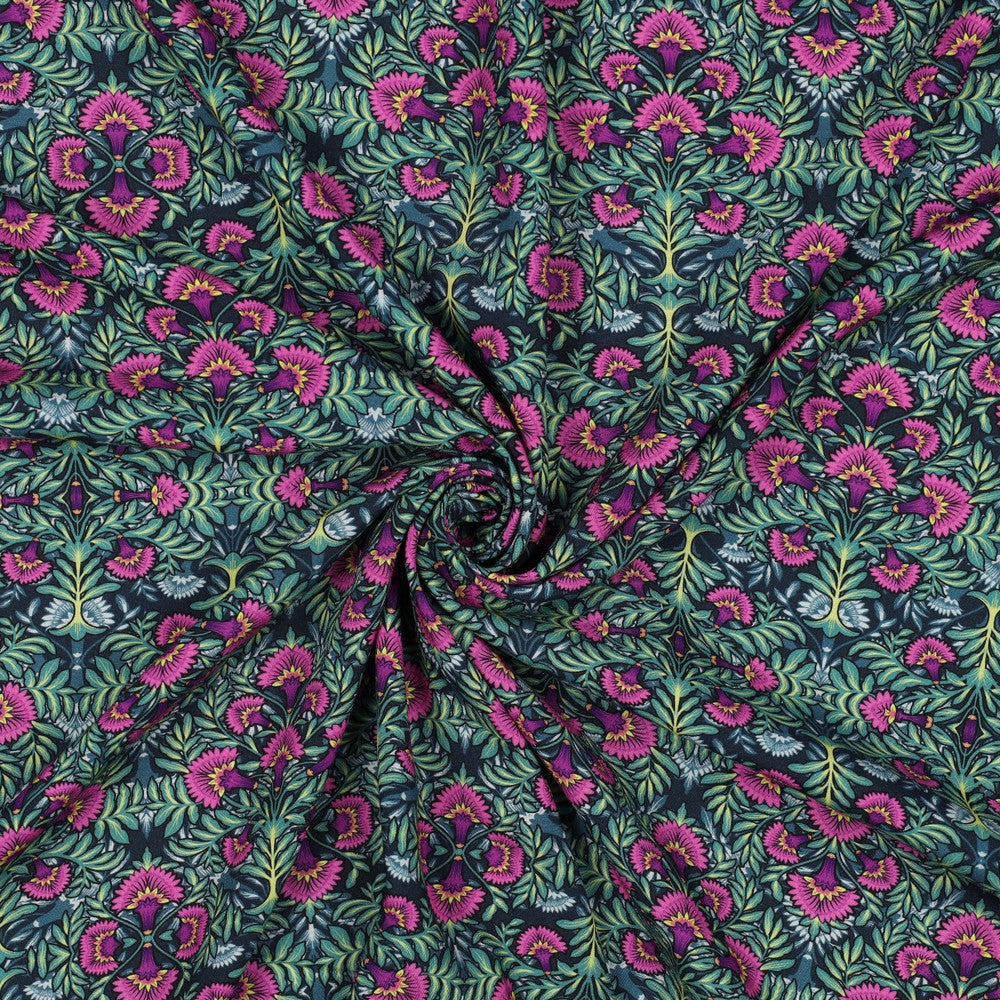 Viskose Bluse digital Flowers navy