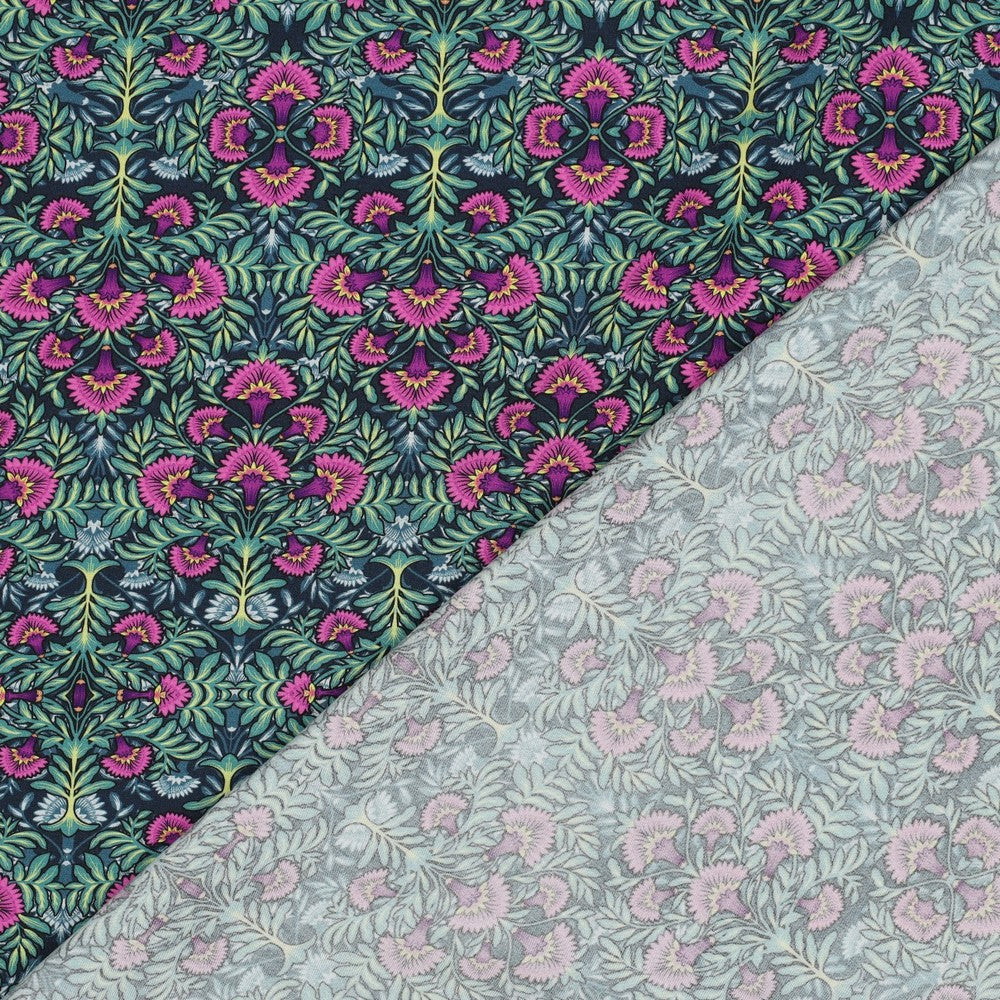 Viskose Bluse digital Flowers navy
