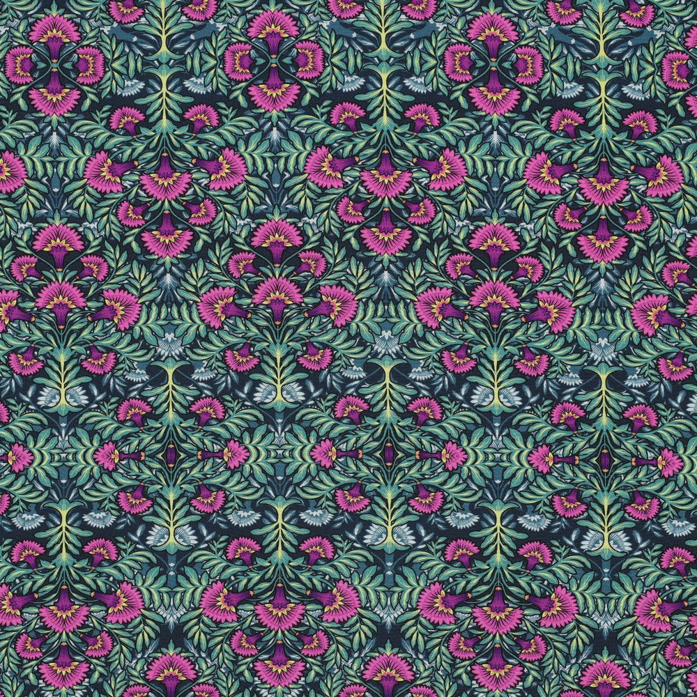 Viskose Bluse digital Flowers navy