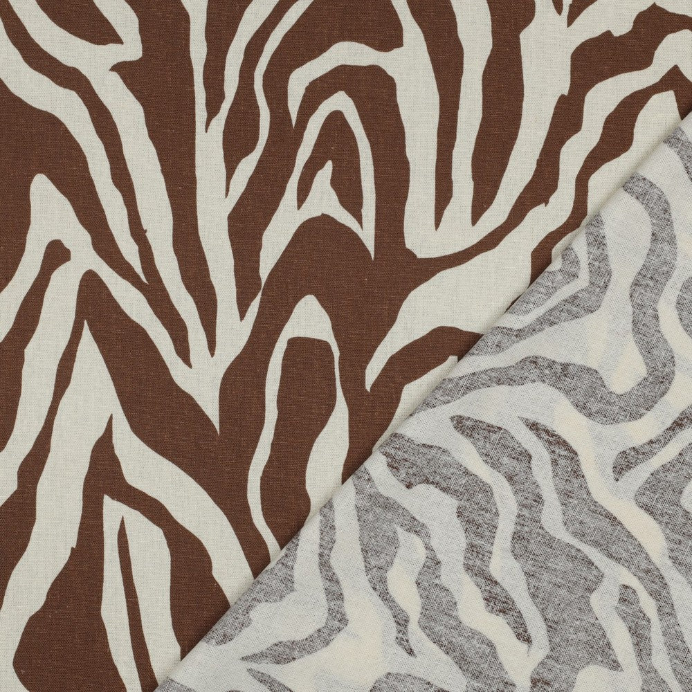 Leinen Viskose Animalskin braun ecru