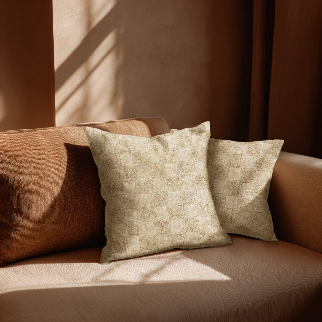 Bald erhätlich - Fleece Jacquard Karos Check ecru