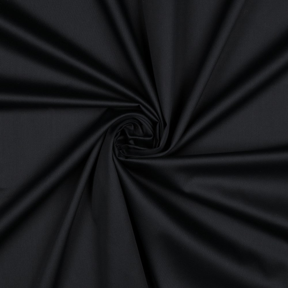 Baumwollsatin uni schwarz