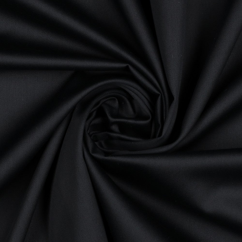 Baumwollsatin uni schwarz