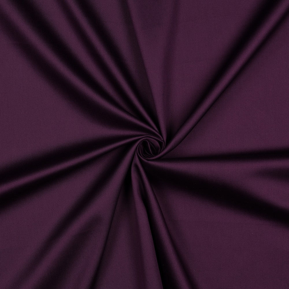 Baumwollsatin uni aubergine