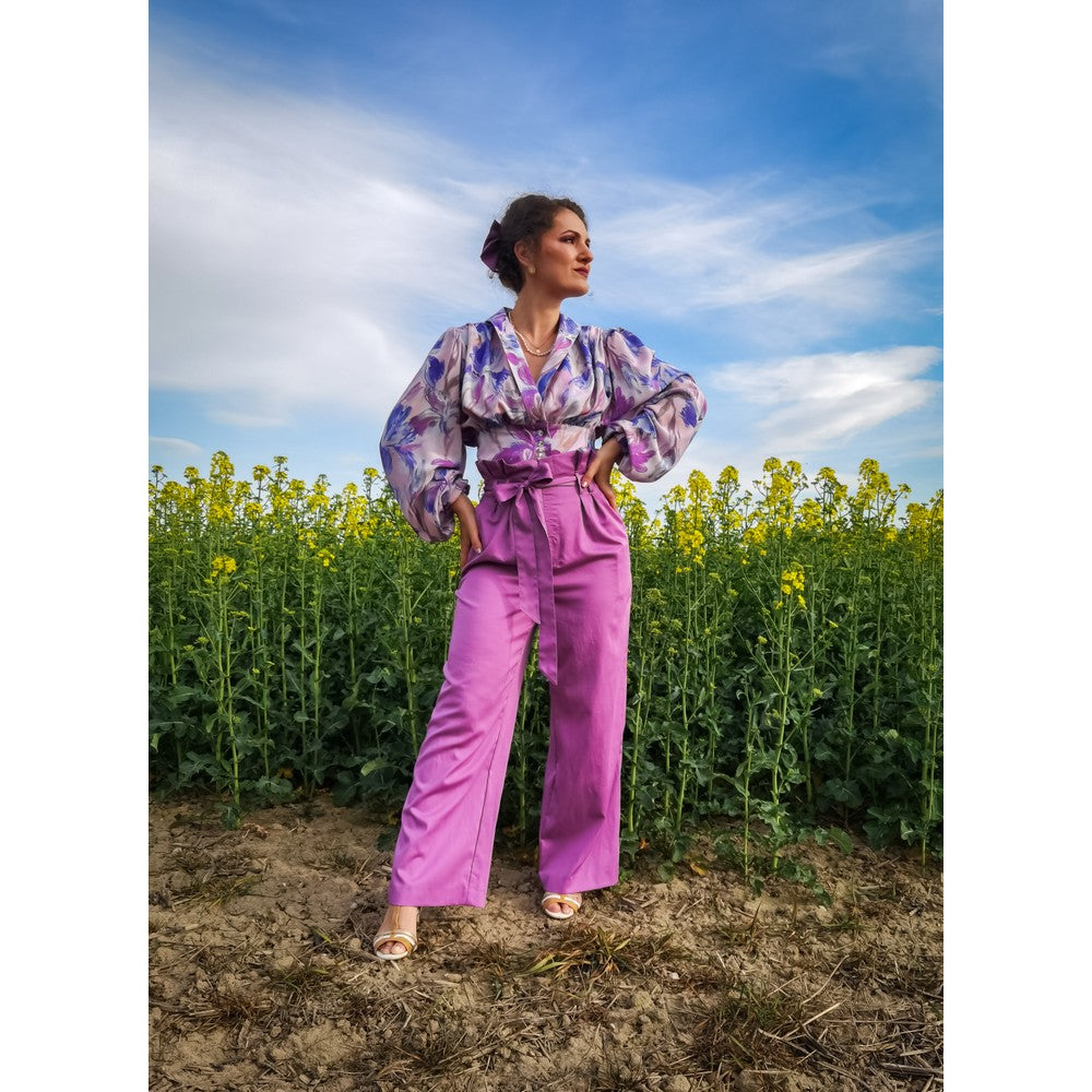 Baumwollsatin uni violett