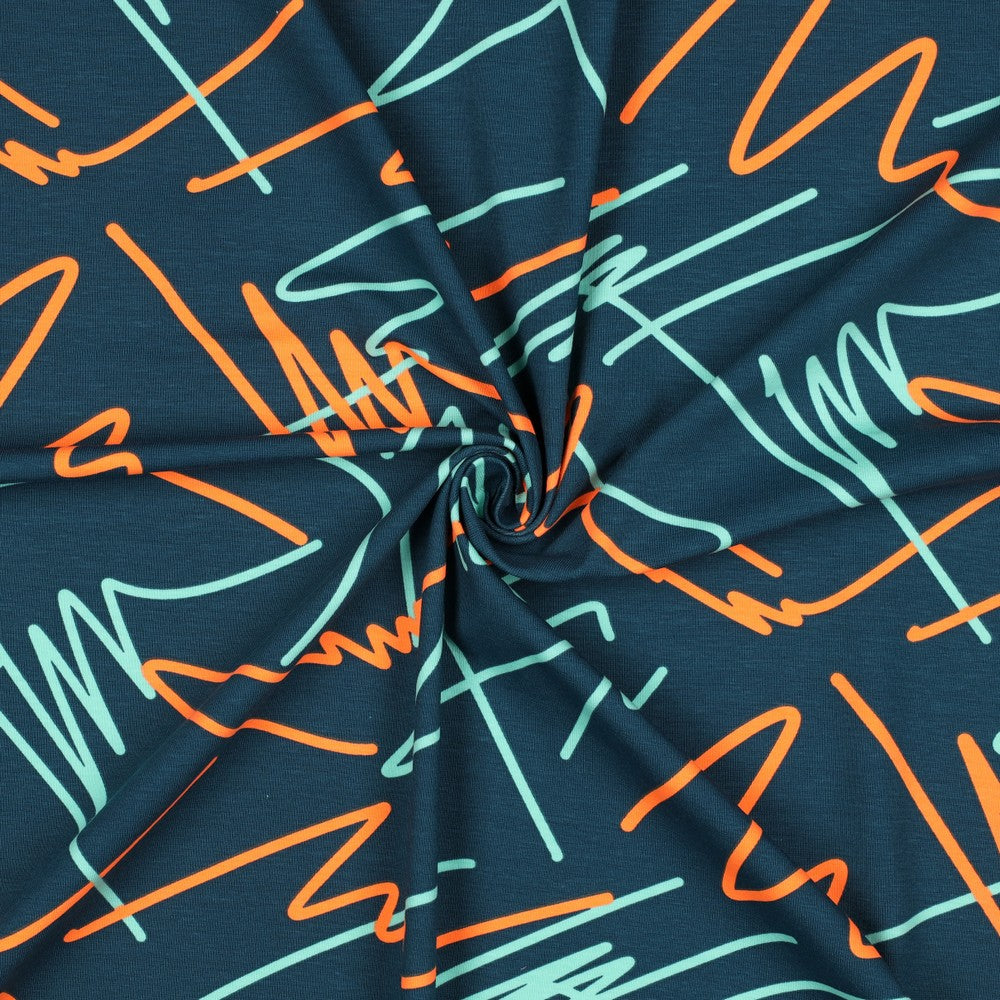 Jersey neon Abstract petrol orange