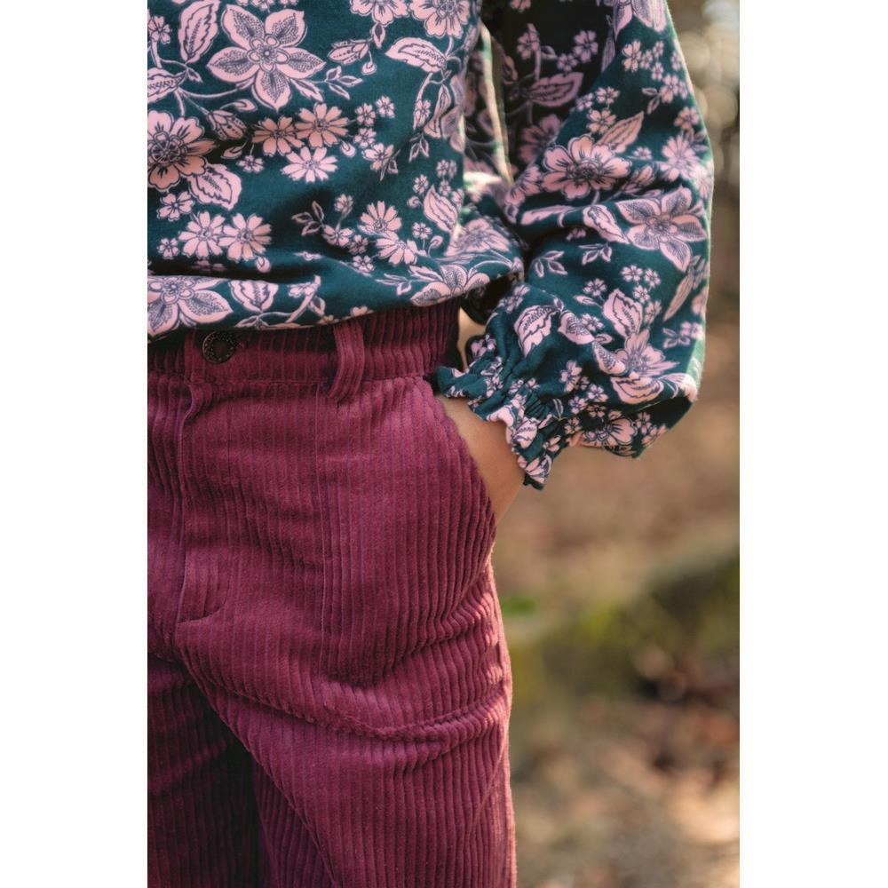 Cord washed uni aubergine