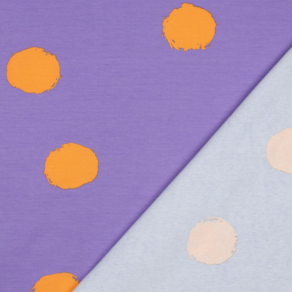 Jersey Big Dots lavender orange