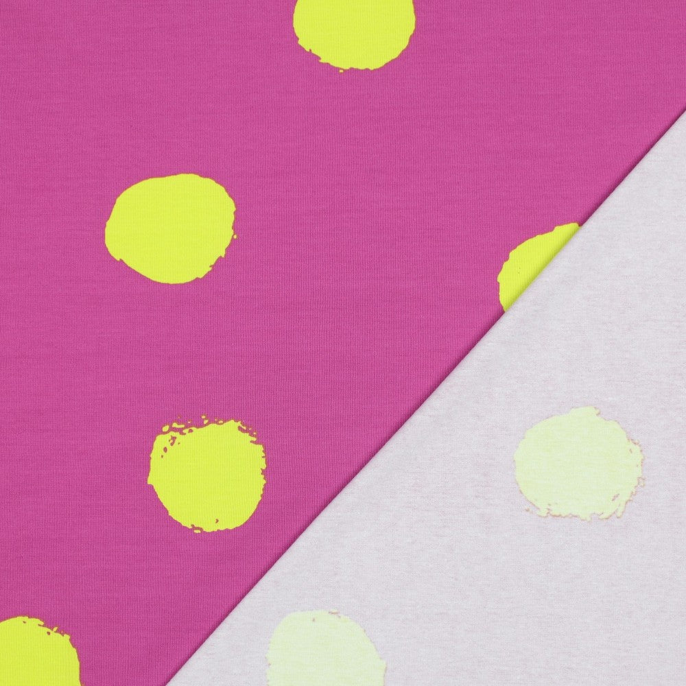 Jersey Big Dots fuchsi lime