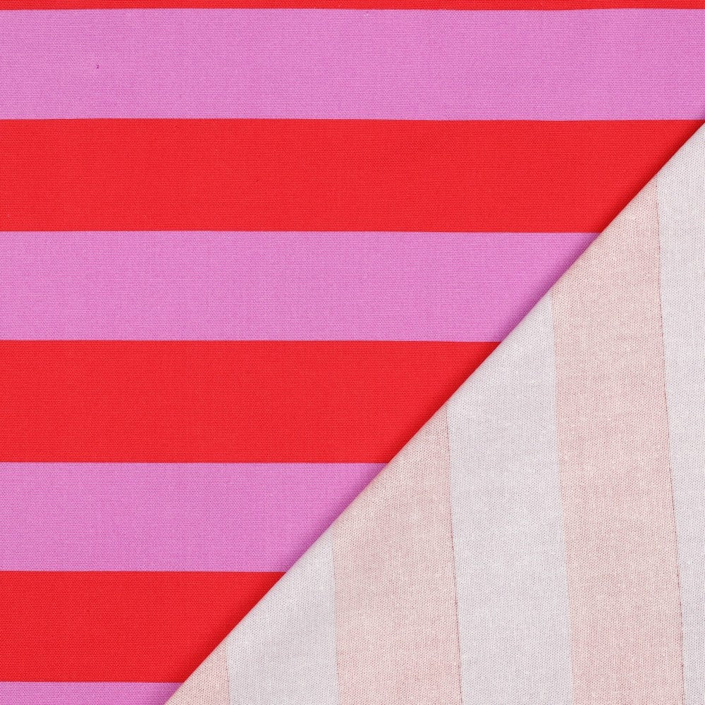 Canvas Stripes Streifen breit rot pink