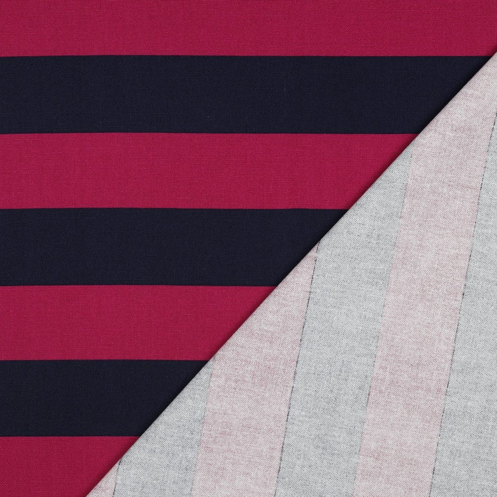 Canvas Stripes Streifen breit fuchsia navy
