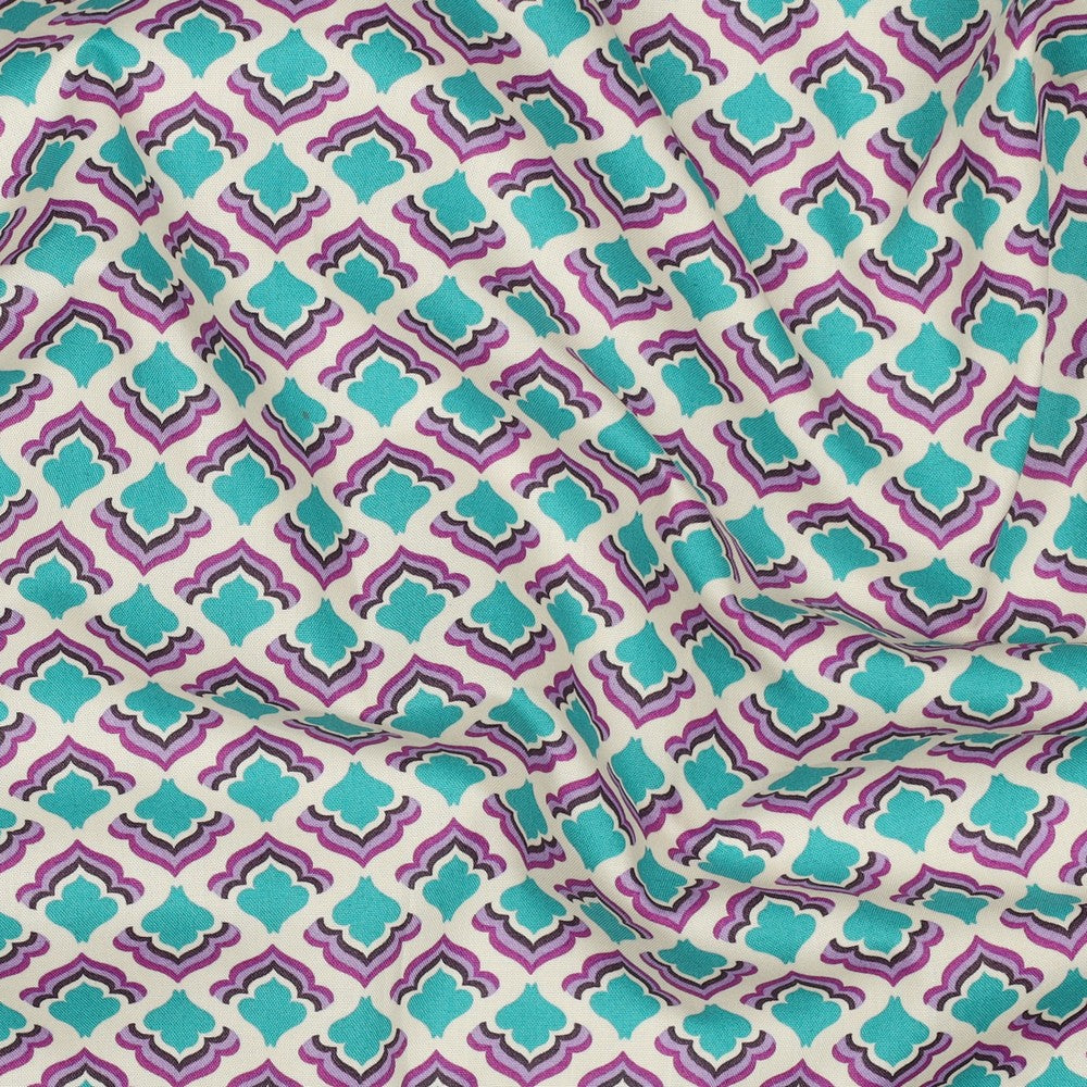 Baumwolle Kombi Flowers Purple