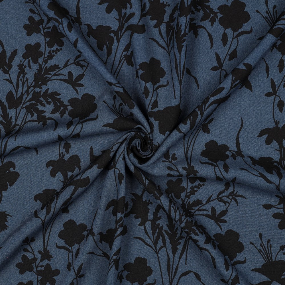 Viskose Bluse Flowers navy