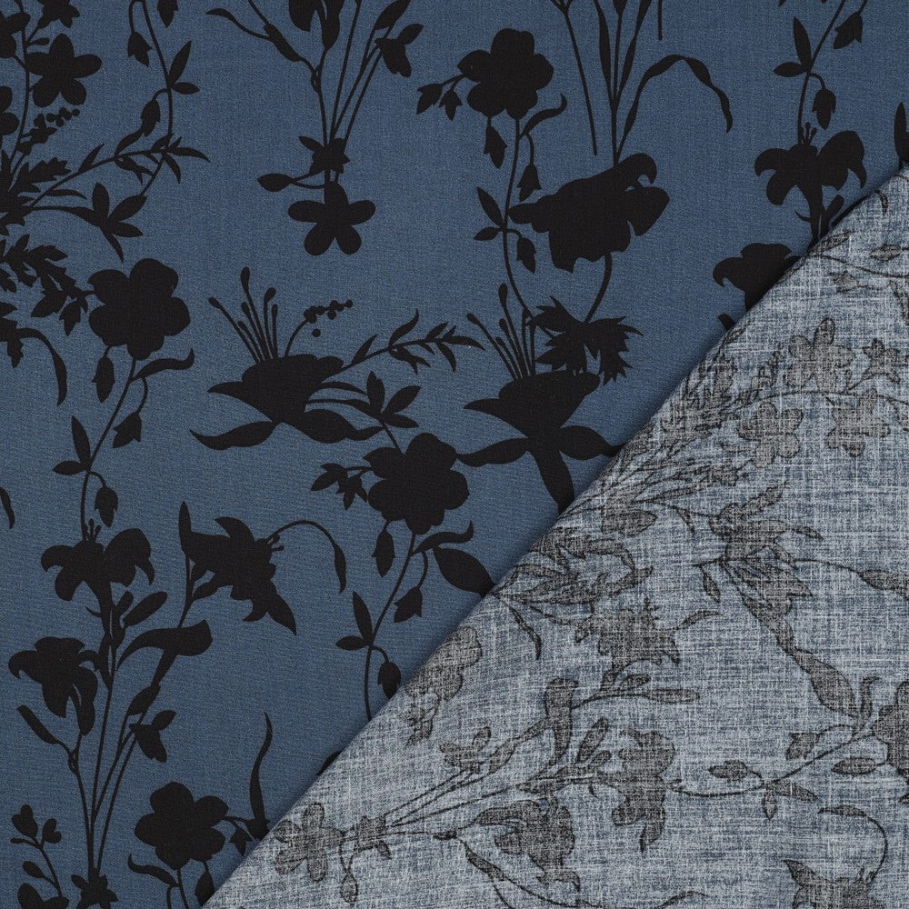 Viskose Bluse Flowers navy