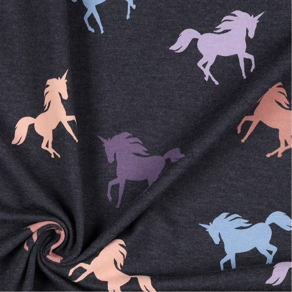 Jersey Unicorn Einhörner blau melange