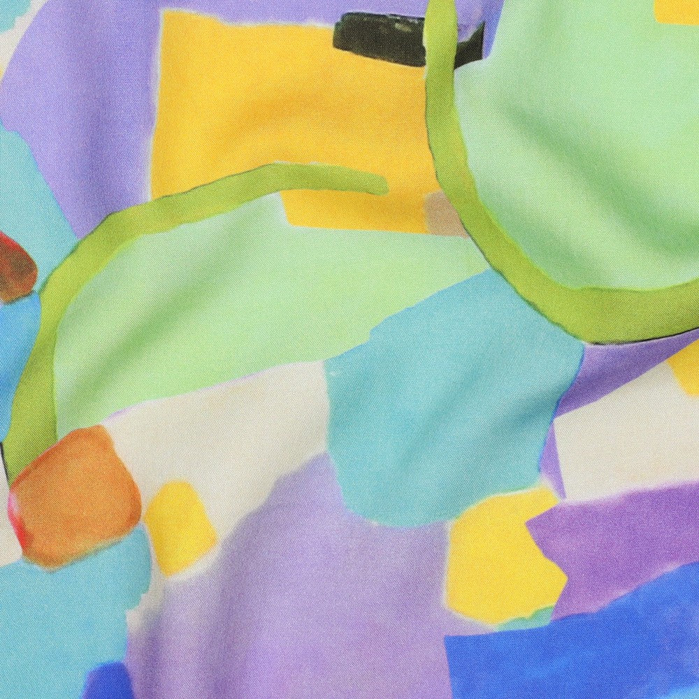 Viskose Bluse digital Abstract purple