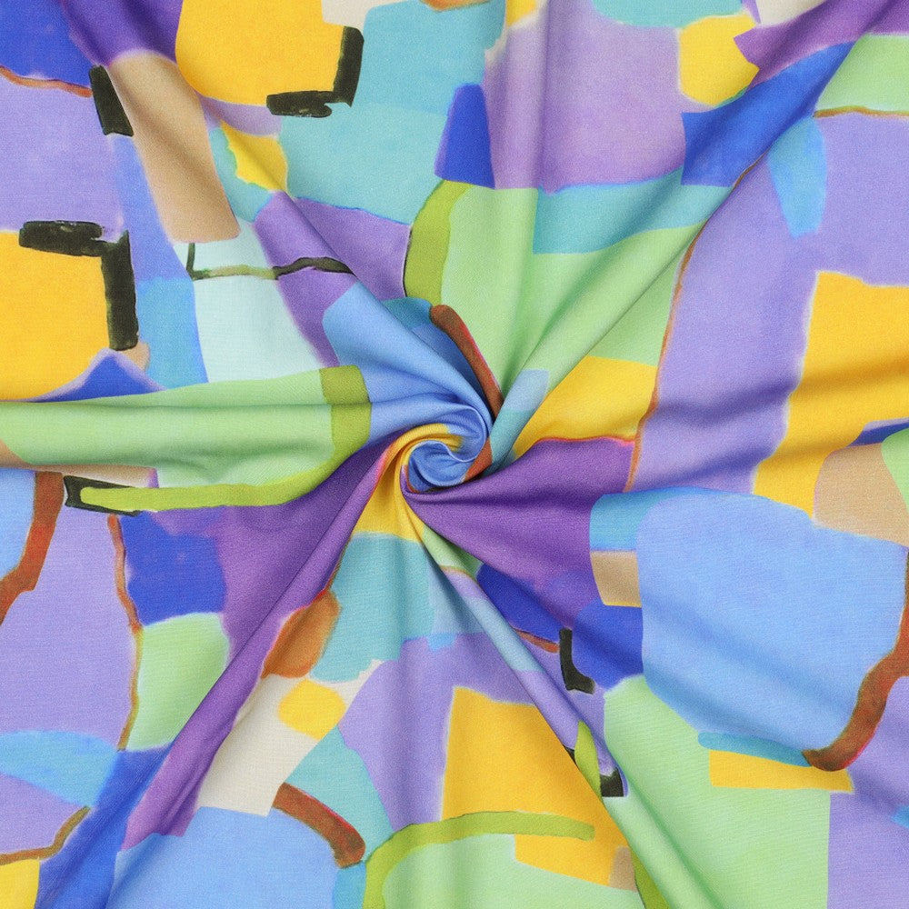 Viskose Bluse digital Abstract purple