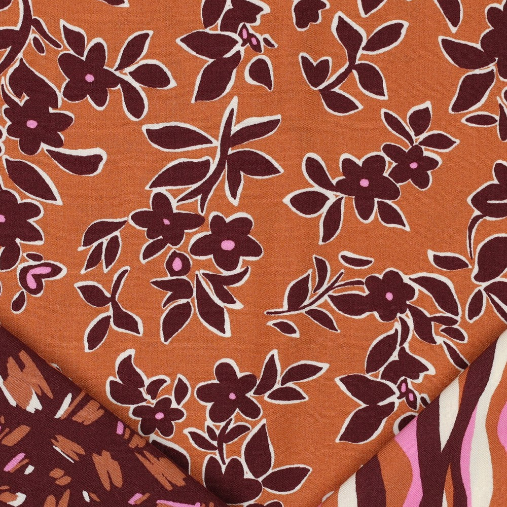 Viskose Bluse Blumen rost bordeaux Pommé