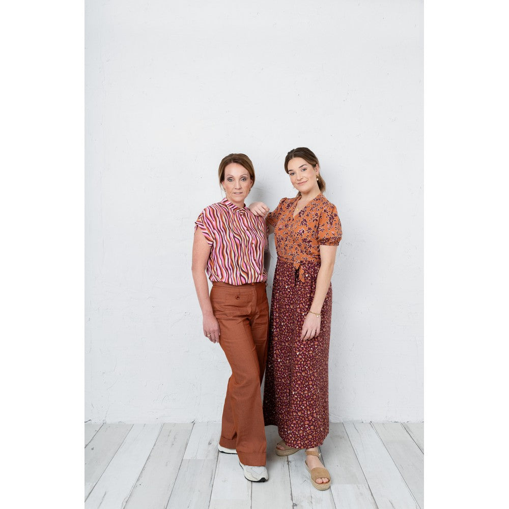 Viskose Bluse Blumen rost bordeaux Pommé