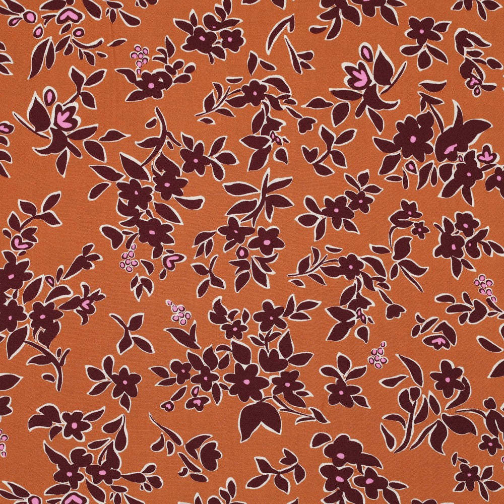 Viskose Bluse Blumen rost bordeaux Pommé