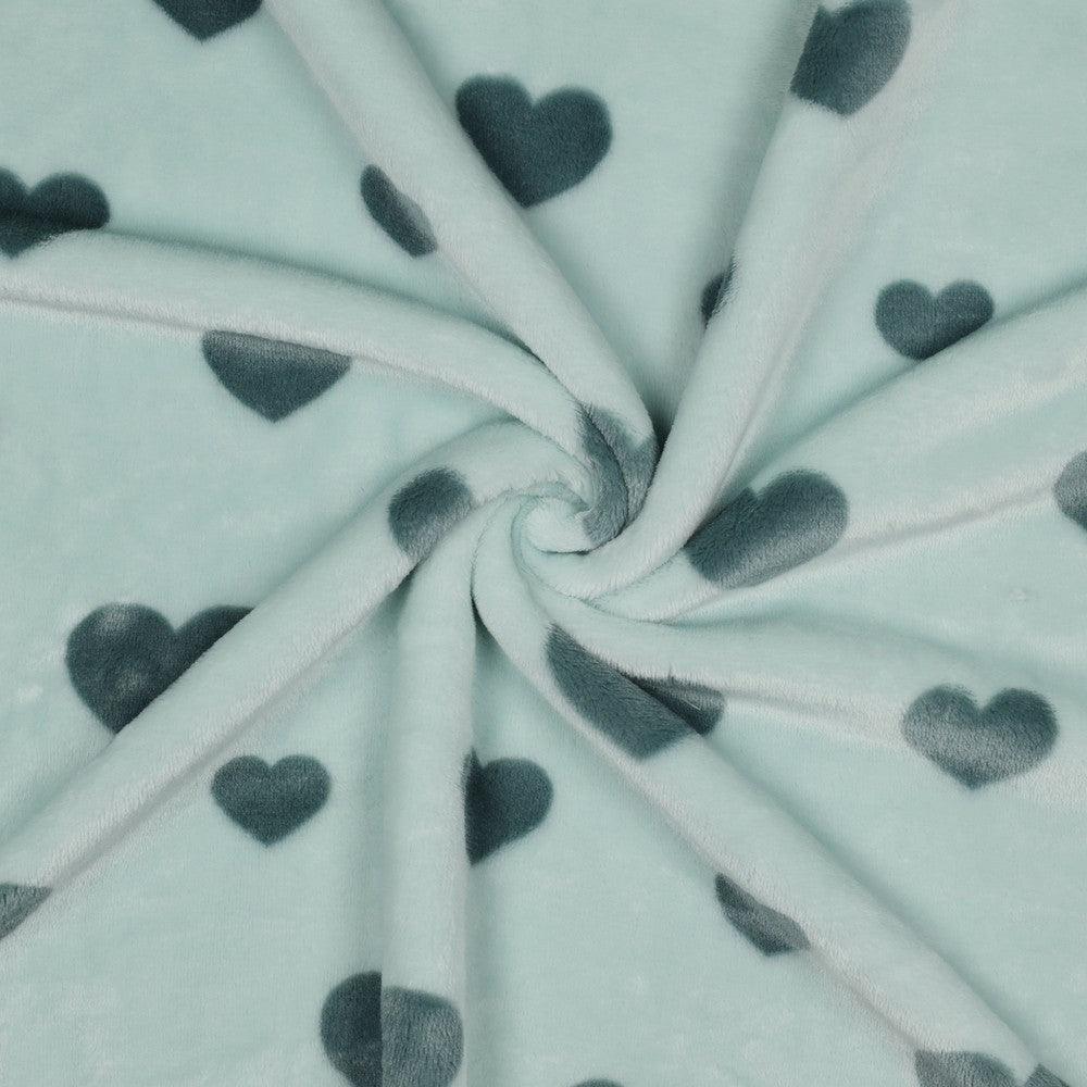 Fleece Kuschel Hearts Herzen mistel