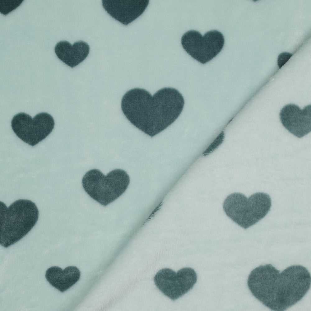 Fleece Kuschel Hearts Herzen mistel
