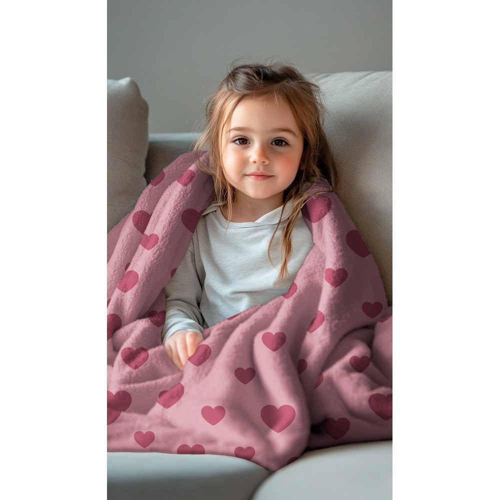 Fleece Kuschel Hearts Herzen mistel
