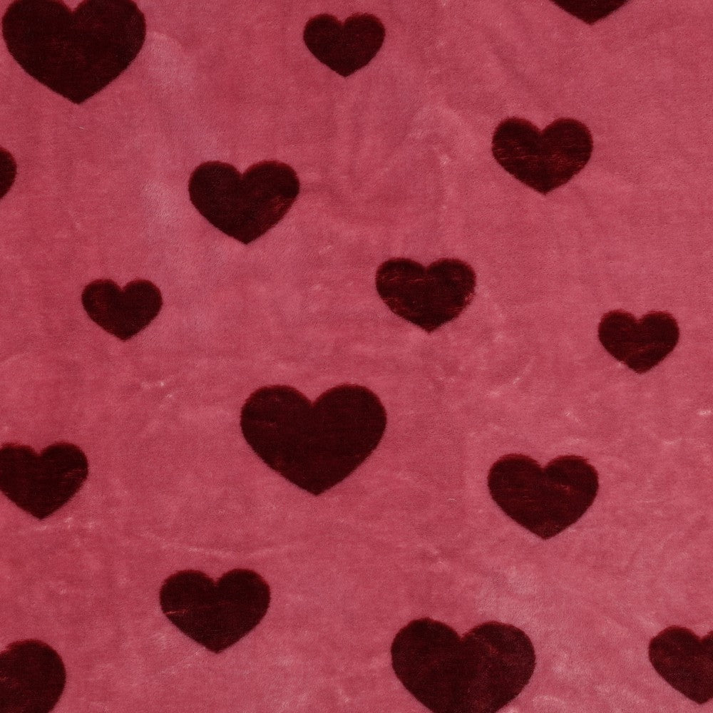 Fleece Kuschel Hearts Herzen beere