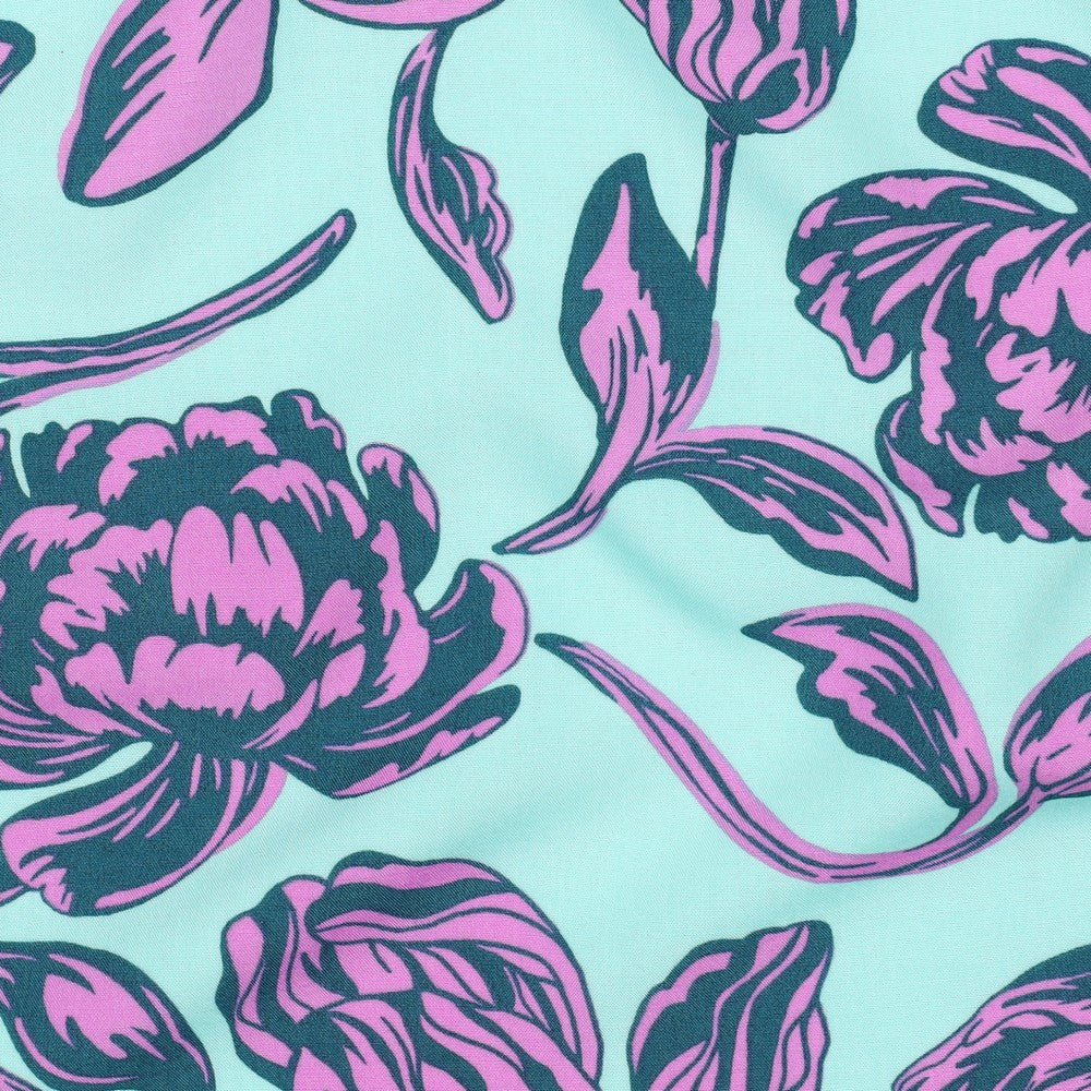 Viskose Lenzing Ecovero Flowers mint